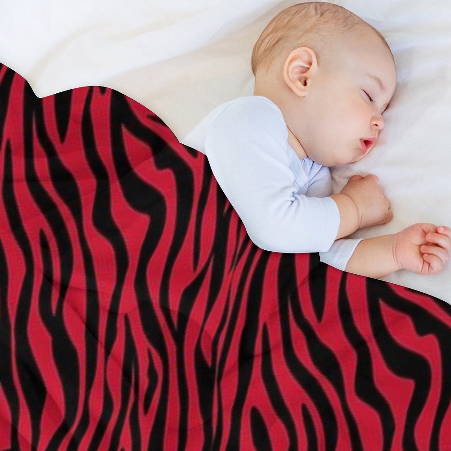 Red Zebra Print, Animal Print Compact Throw Blanket