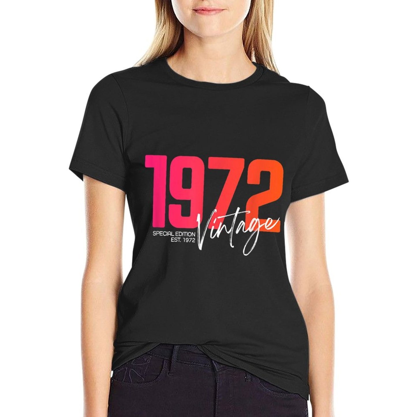 Vintage 1972 50 Years Old Birthday Born 1972 50th Birthday Summer-ready Fabric T-Shirt