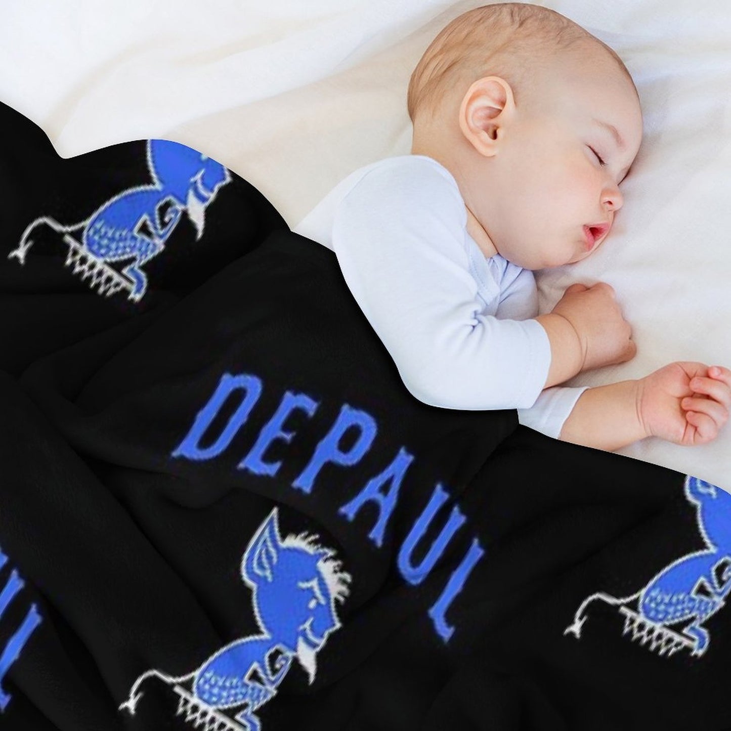 DePaul Mascot Design Sustainable Throw Blanket