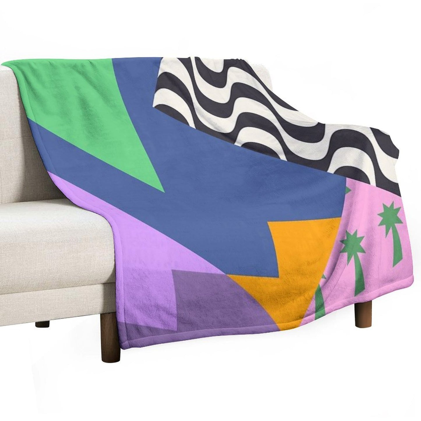 Colorful Abstract Geometric Pop Art Travel-friendly Throw Blanket