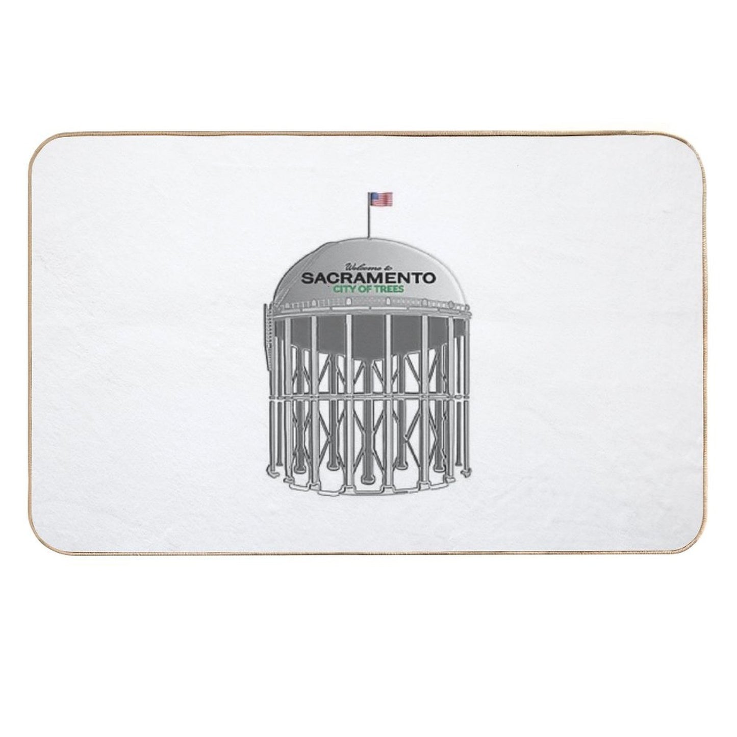 Sacramento City of Trees Tower Picaflor Clothing Long-Lasting Bath Mat
