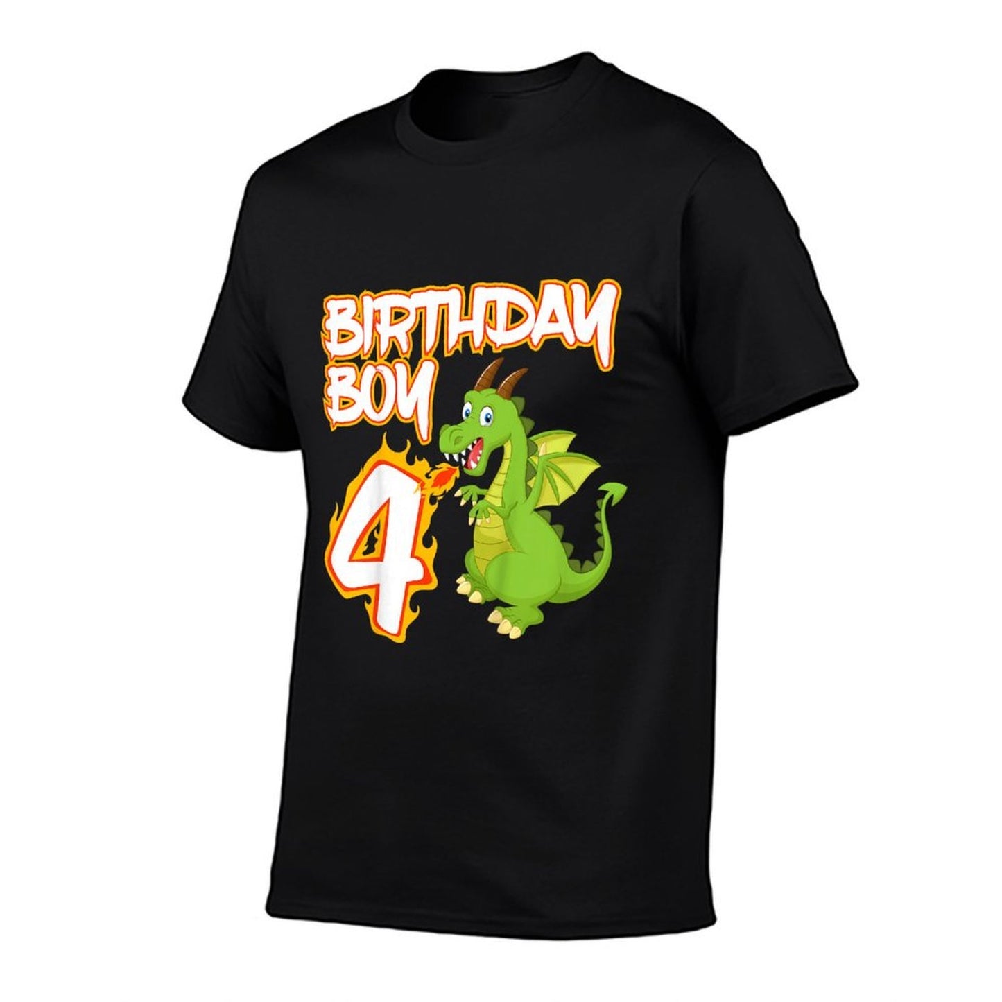 Kids 4 Year Old Dragon Birthday Boy Themed Party 4th Gift Easy-care T-Shirt