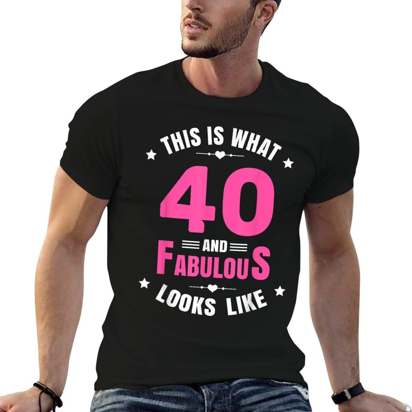 40 And Fabulous 40 Year Old Birthday Happy 40th Birthday Vintage-inspired T-Shirt