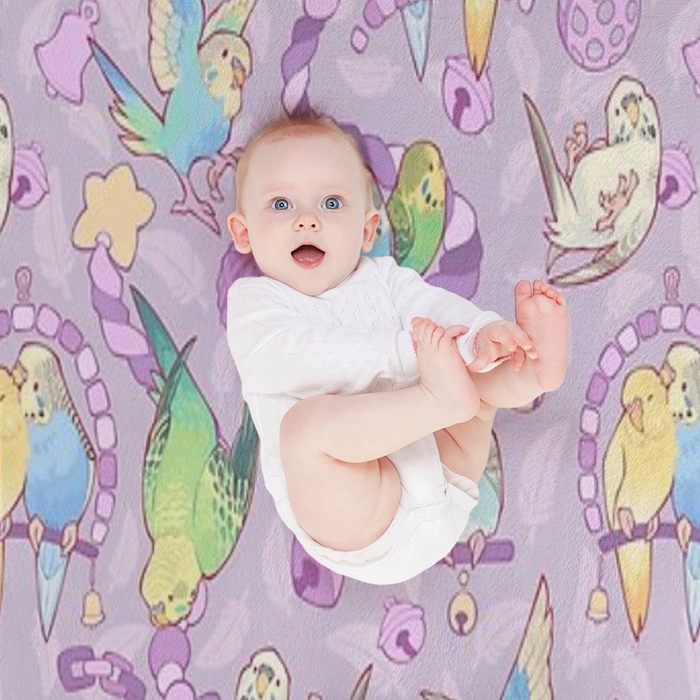 Budgie Bunch Grape Froyo Flavored Durable Throw Blanket
