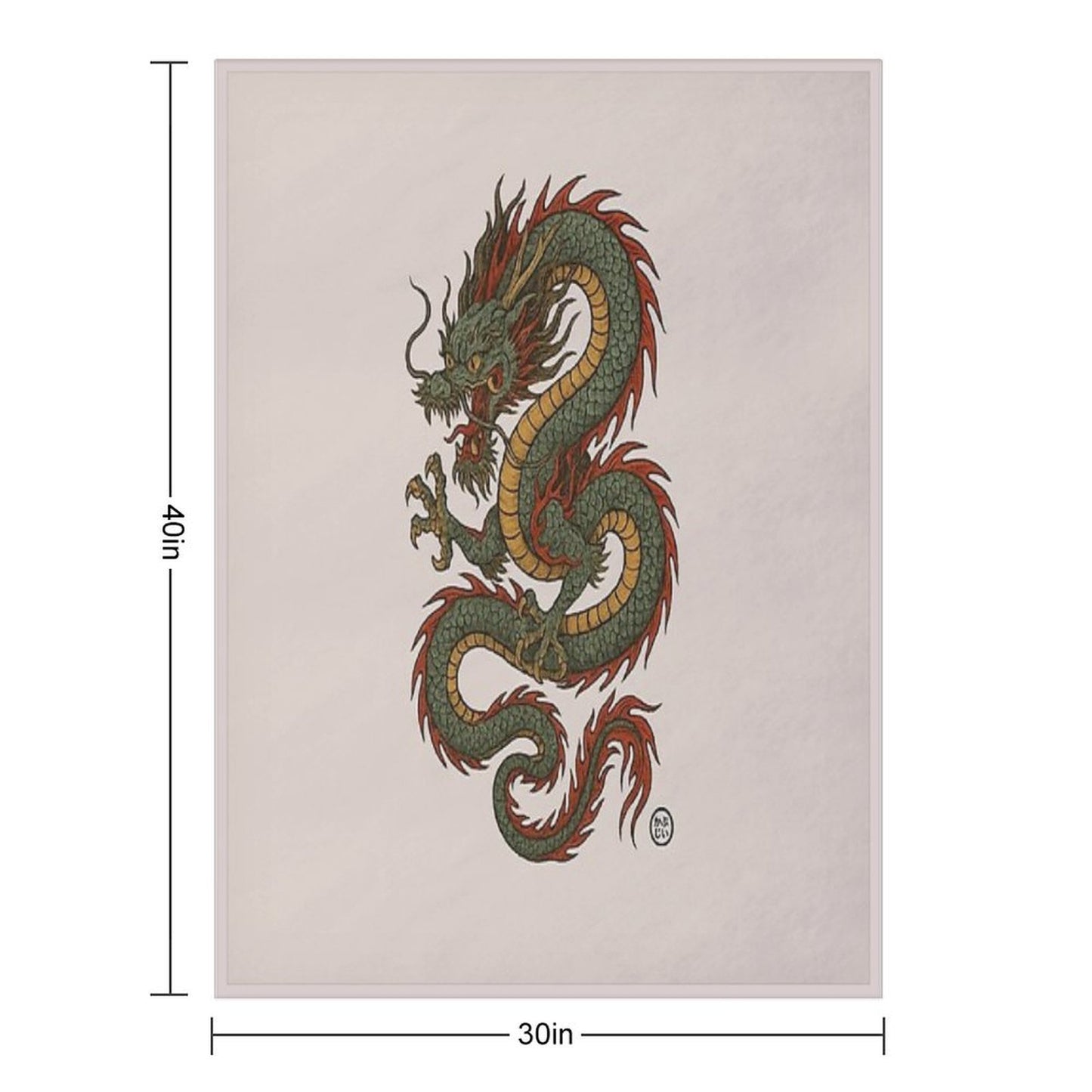 Japanese Serpentine Dragon Velvety-soft Throw Blanket