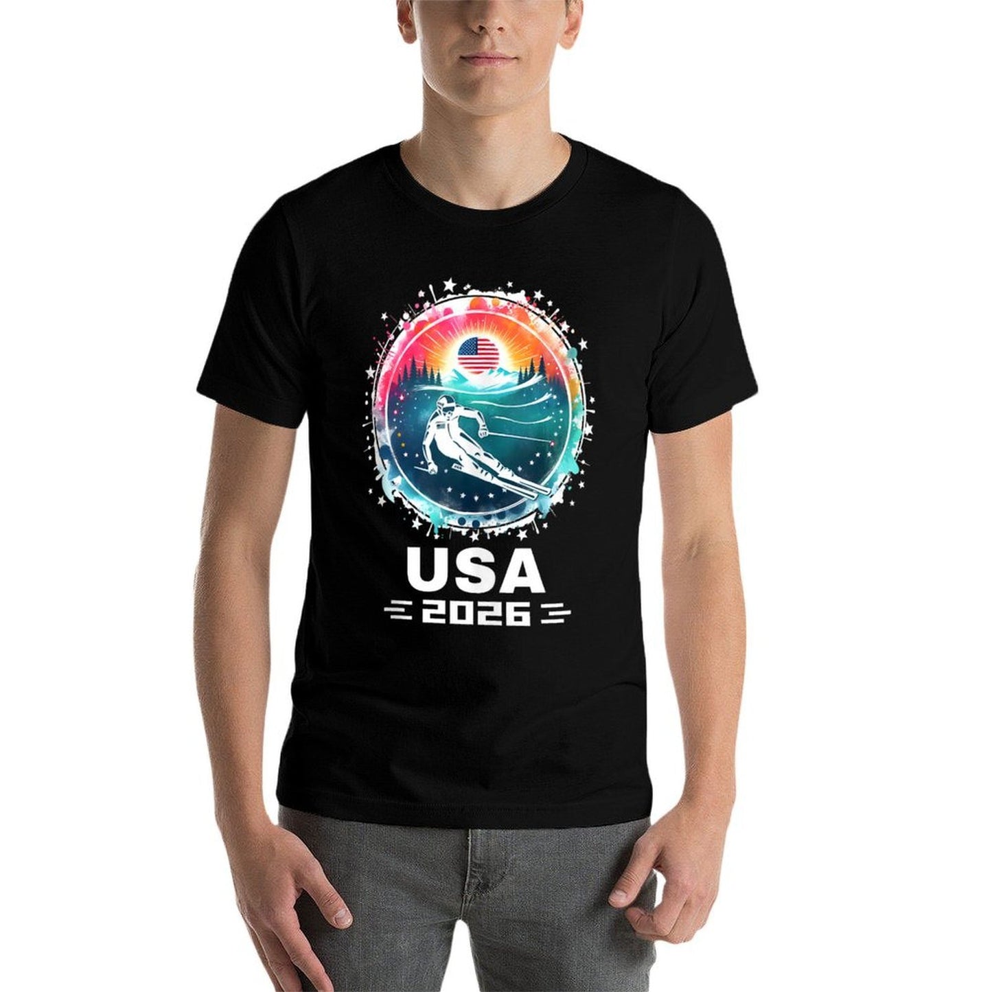 USA 2026 Go United States Winter Sport USA Team 2026 USA Cotton T-Shirt