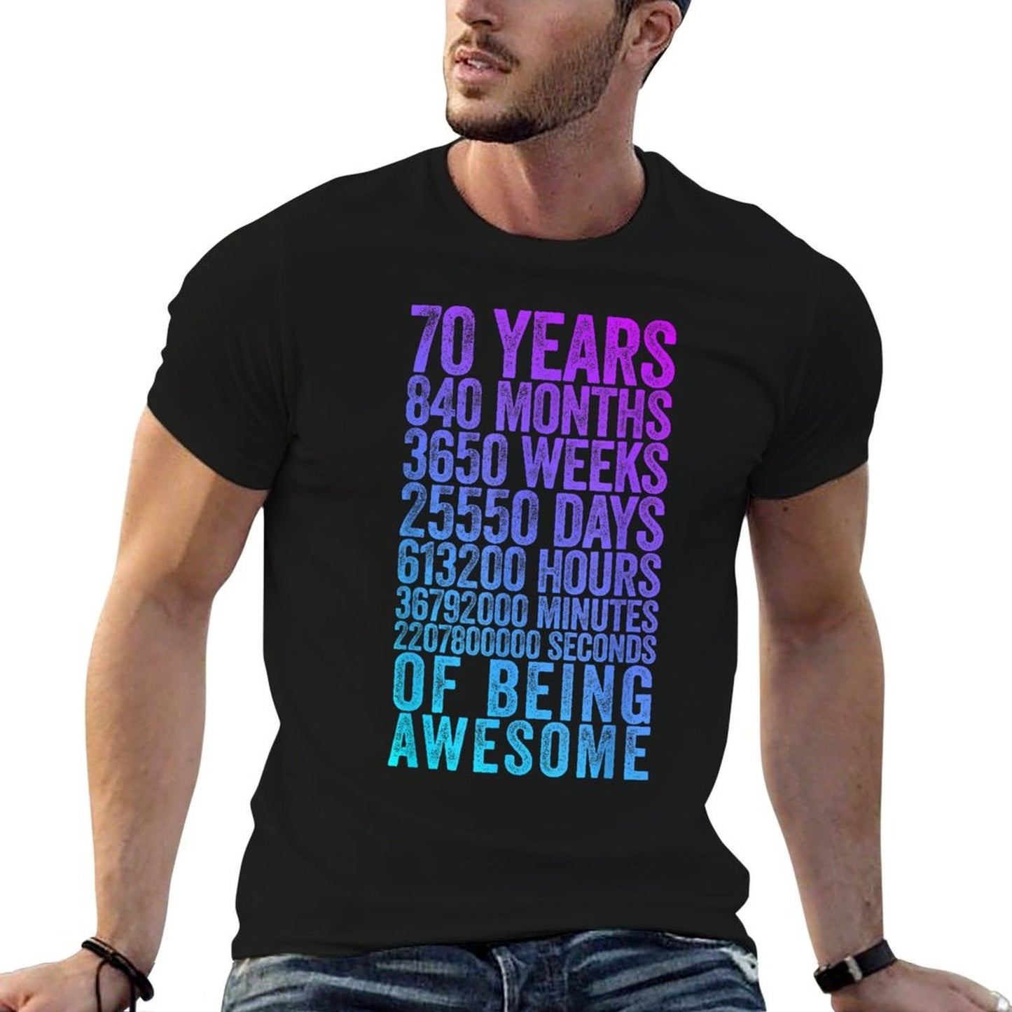 Funny 70th Birthday Old Meter Funny 70 Year Old Gifts Quick-drying T-Shirt