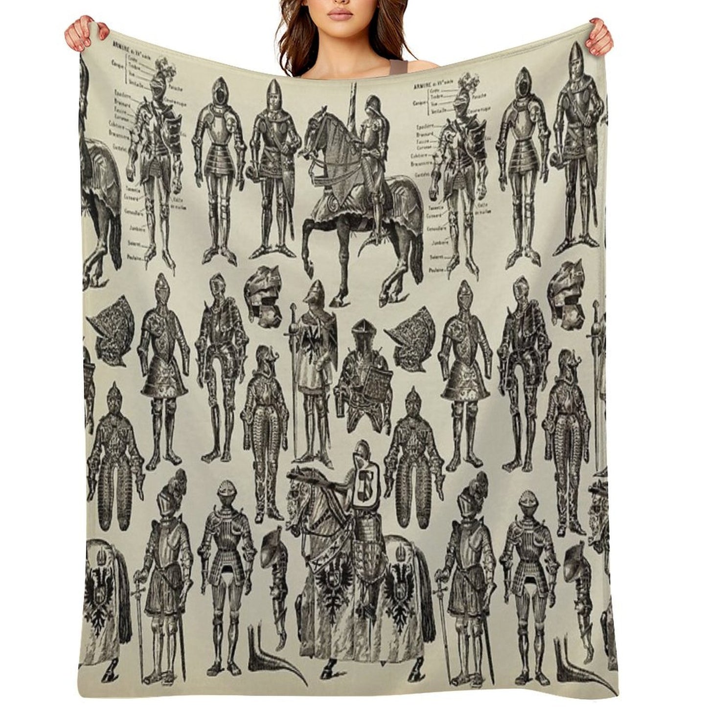 Medieval Knight Quick-dry Throw Blanket