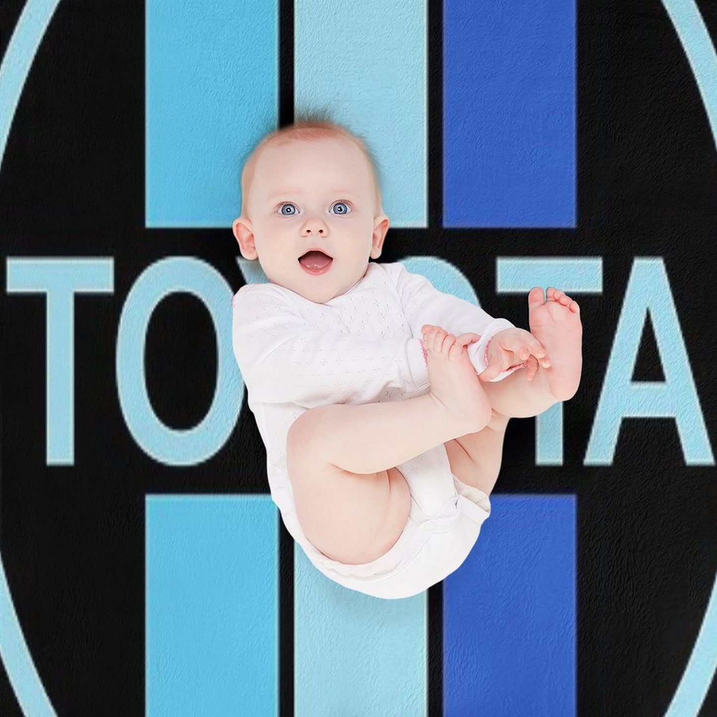 Triple Blue Toyota All-season Throw Blanket