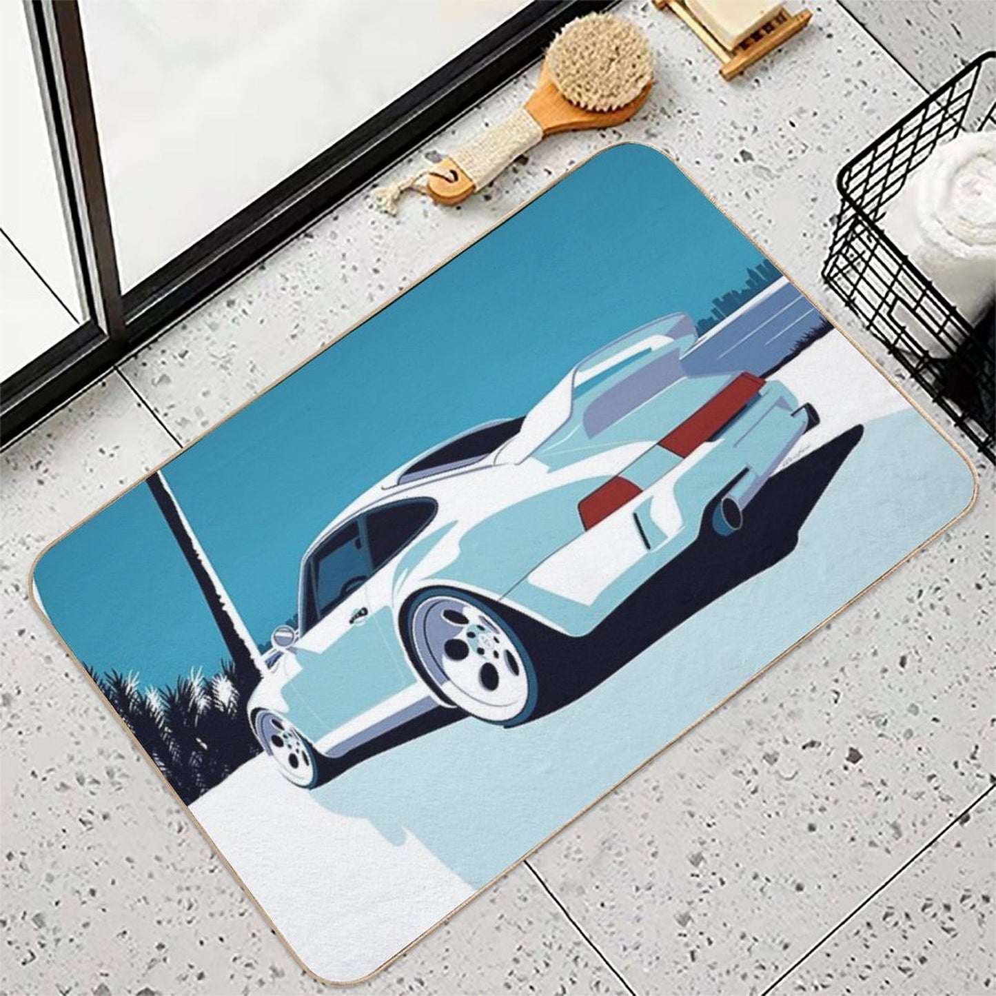 964 in Miami Air Cooled Classic Car Art High-Traffic Bath Mat