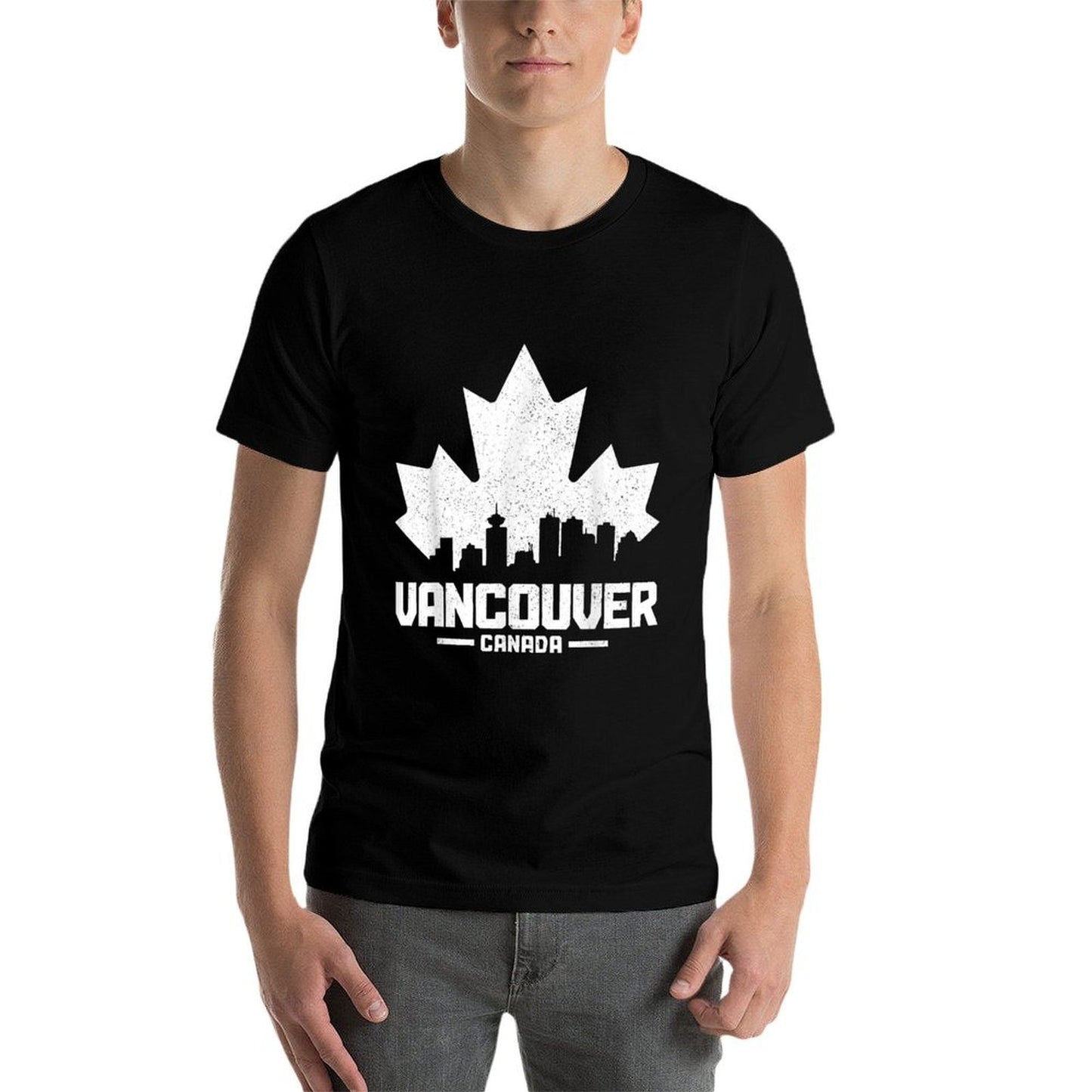 Vancouver BC Canada Maple Leaf Canadian Skyline Durable T-Shirt