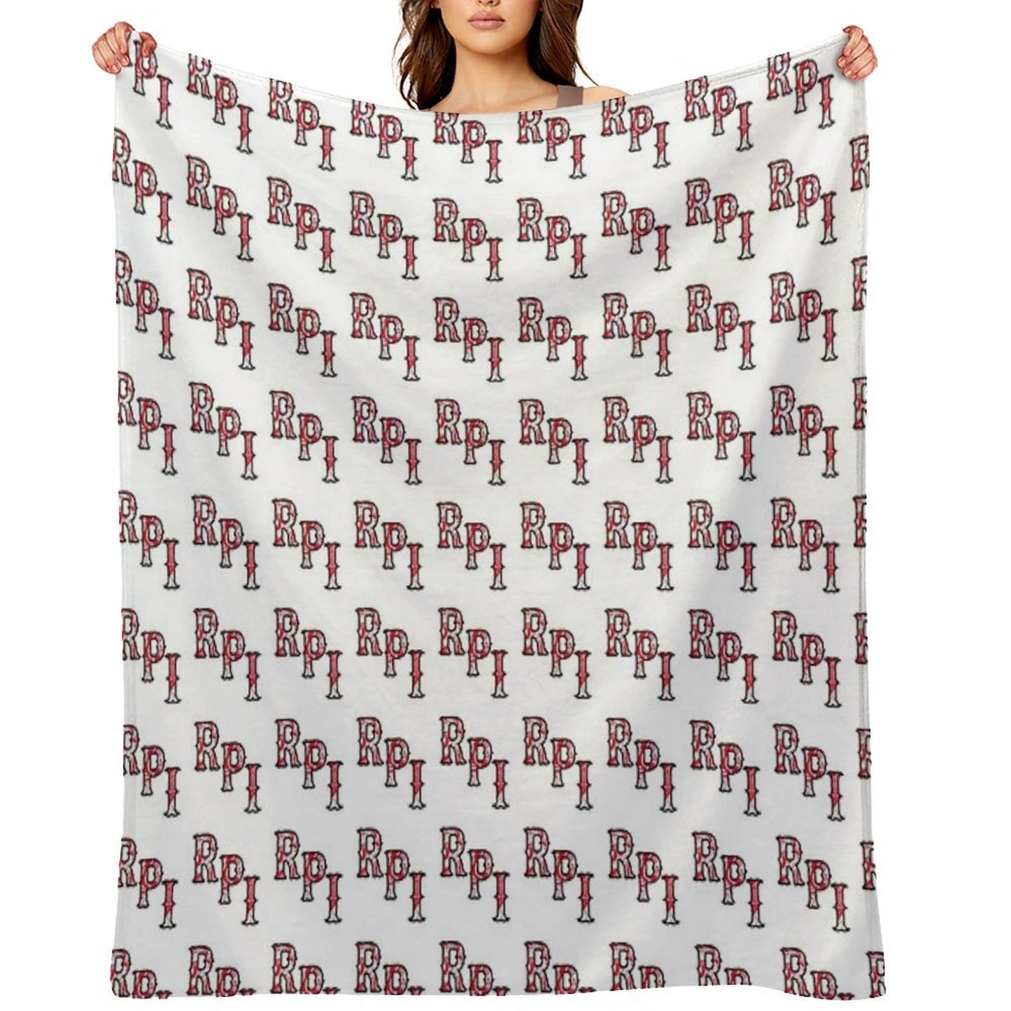 RPI Logo Travel-friendly Throw Blanket