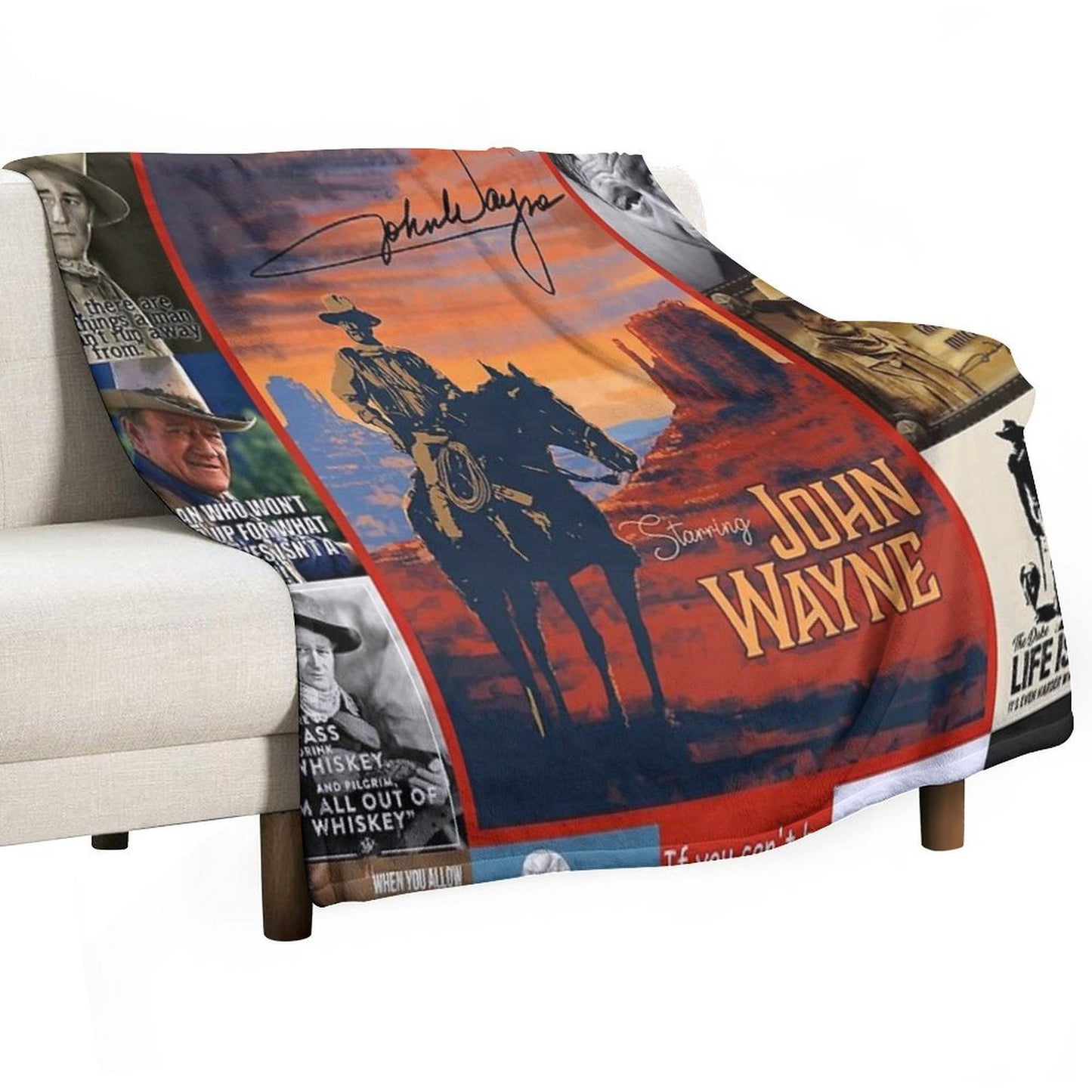 John Wayne Quote Machine-washable Throw Blanket