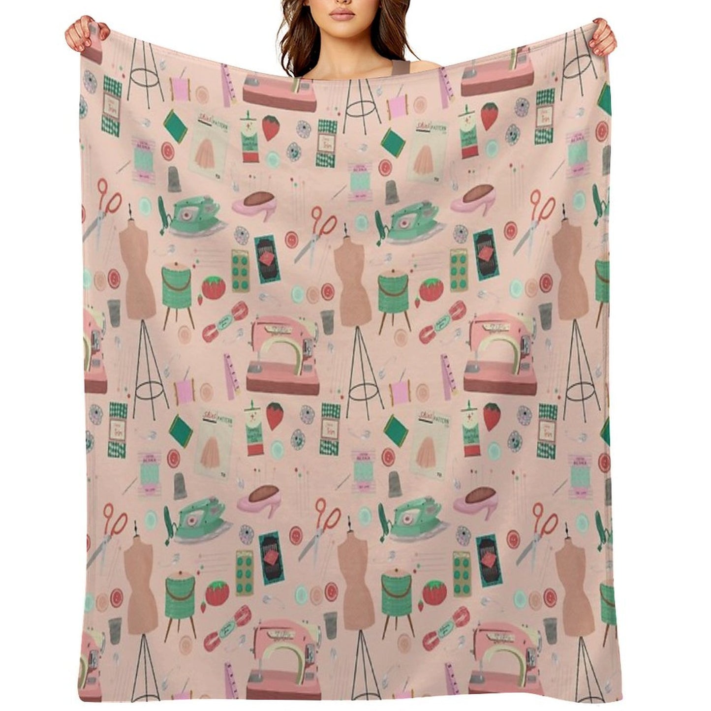 Sewing Tools And Notions Gift-ready Throw Blanket