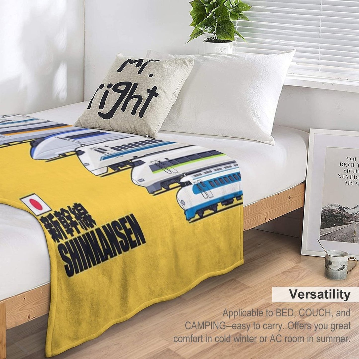 Shinkansen Bullet Train Evolution - Yellow Gift-ready Throw Blanket