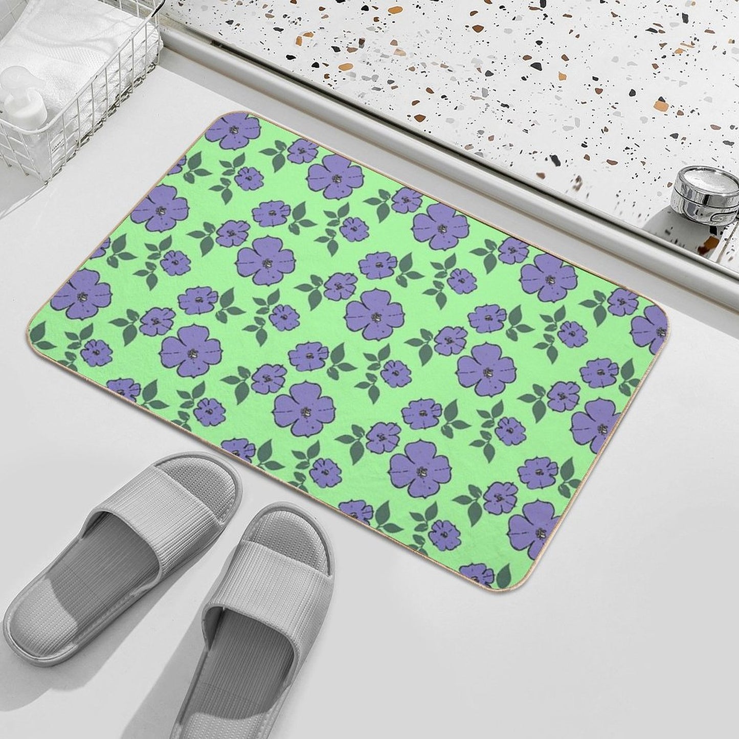Lilacs Party Slip-Resistant Bath Mat