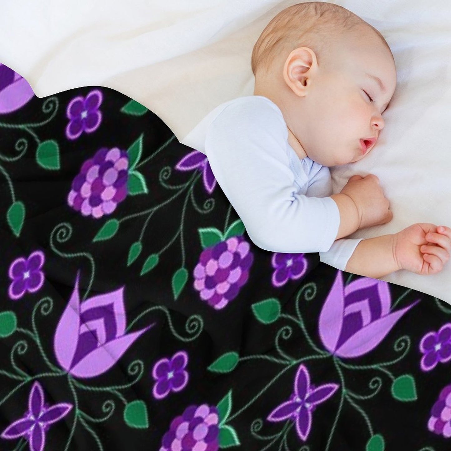 Purple Floral All-season Throw Blanket