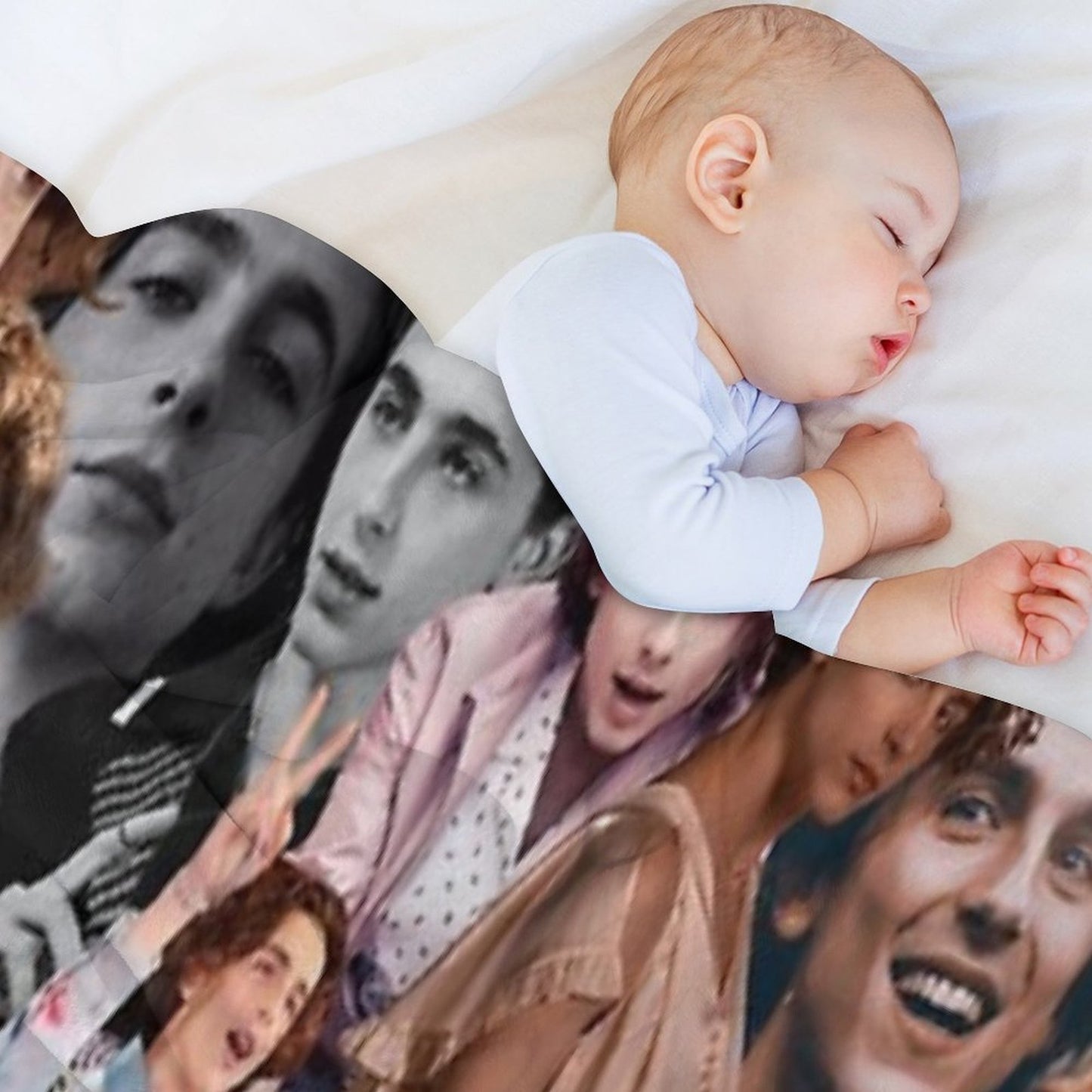 Timothee Chalamet Collage Shrink-resistant Throw Blanket