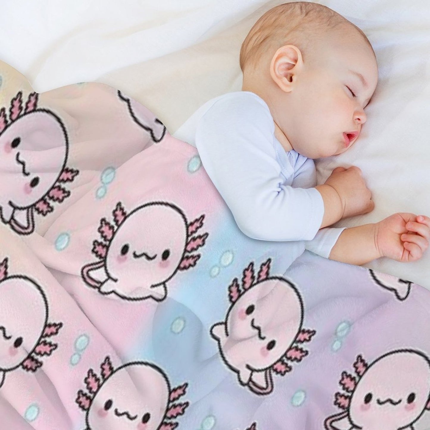 Cute Axolotl Premium Throw Blanket