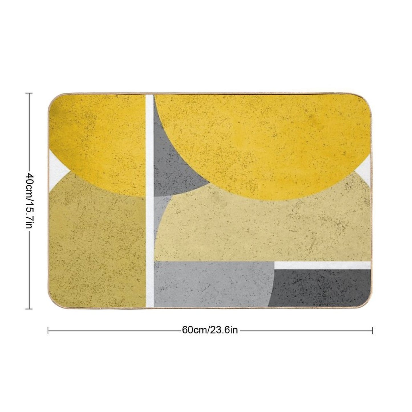 Modern Yellow & Gray Geometric Versatile Bath Mat
