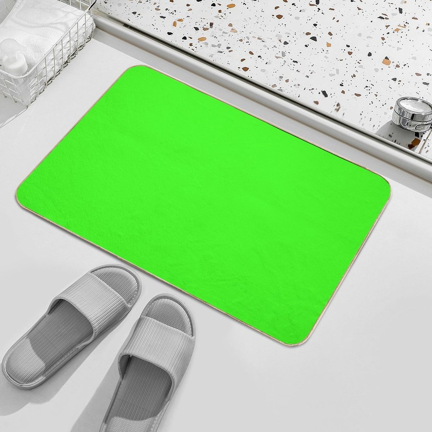 Color Neon Green Versatile Bath Mat