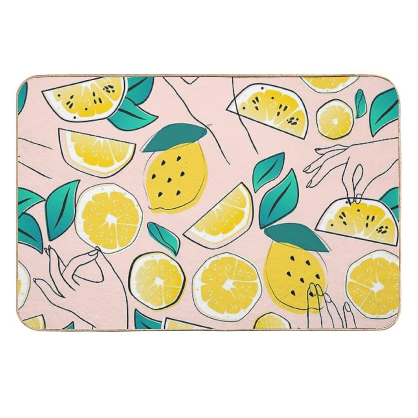In Lemons We Trust #pattern #illustration Fade-Resistant Bath Mat