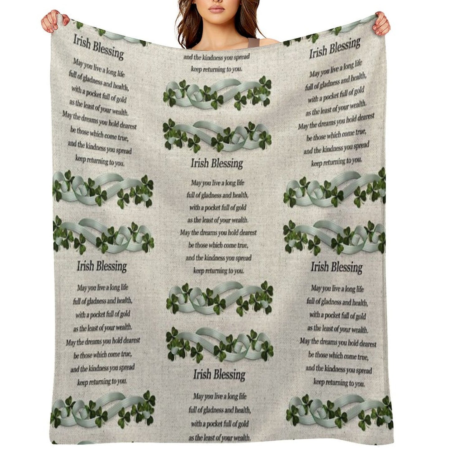 Irish Blessing Art Shrink-resistant Throw Blanket