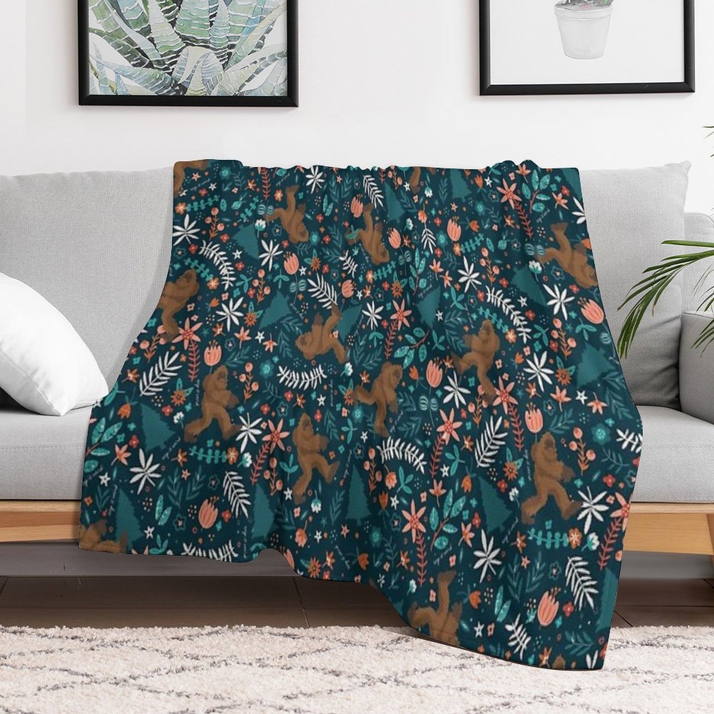 Bigfoot Keep It Weird Wrinkle-free Throw Blanket