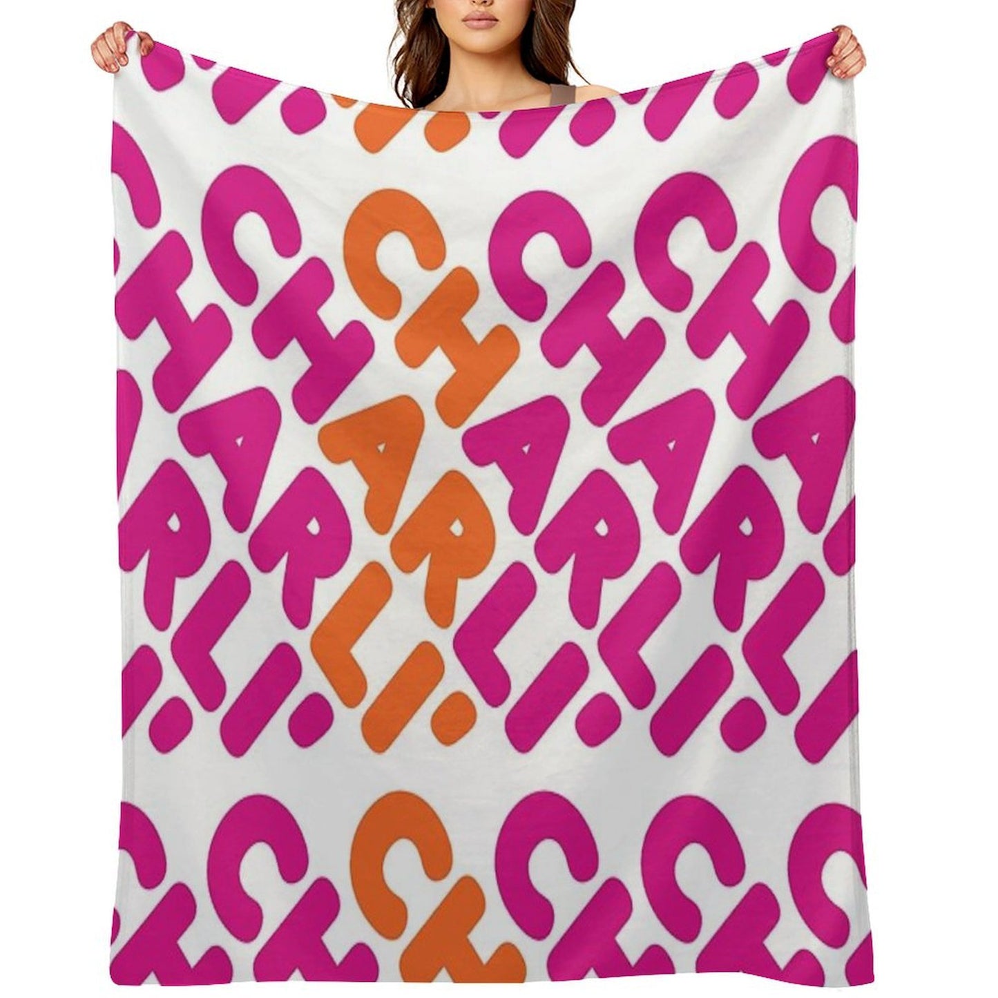 Charli' Dunkin' Pattern Easy Care Throw Blanket