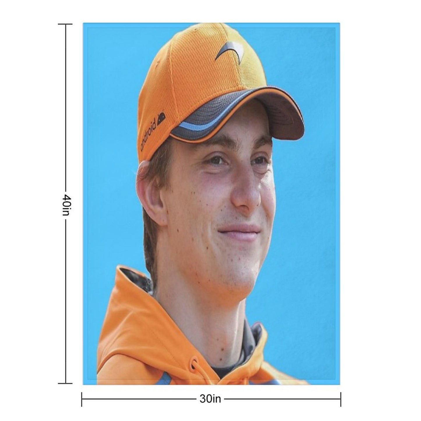 Oscar Piastri F1 Driver in McLarenF1 Clothes Smile Norris Teammate Eco-conscious Throw Blanket