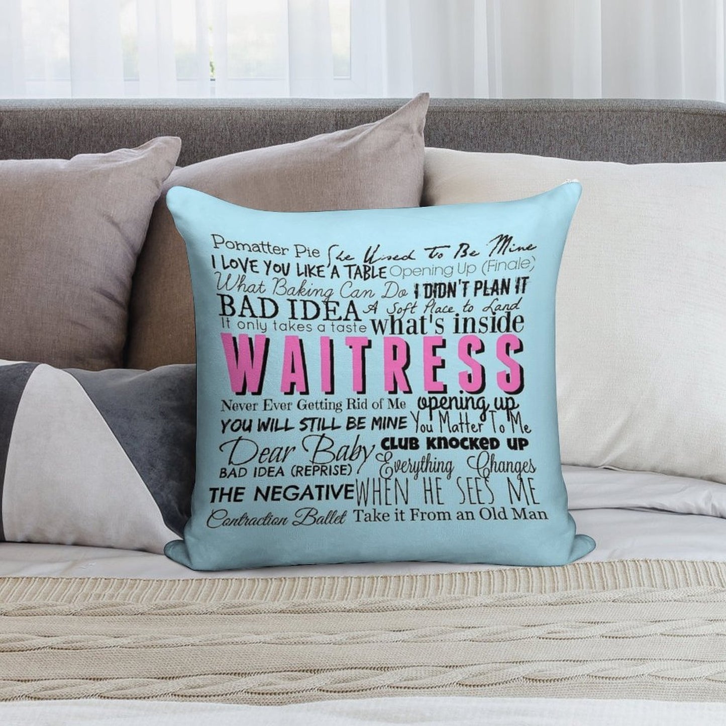 Waitress Original Cast Recording Soft Washable Throw Pillow