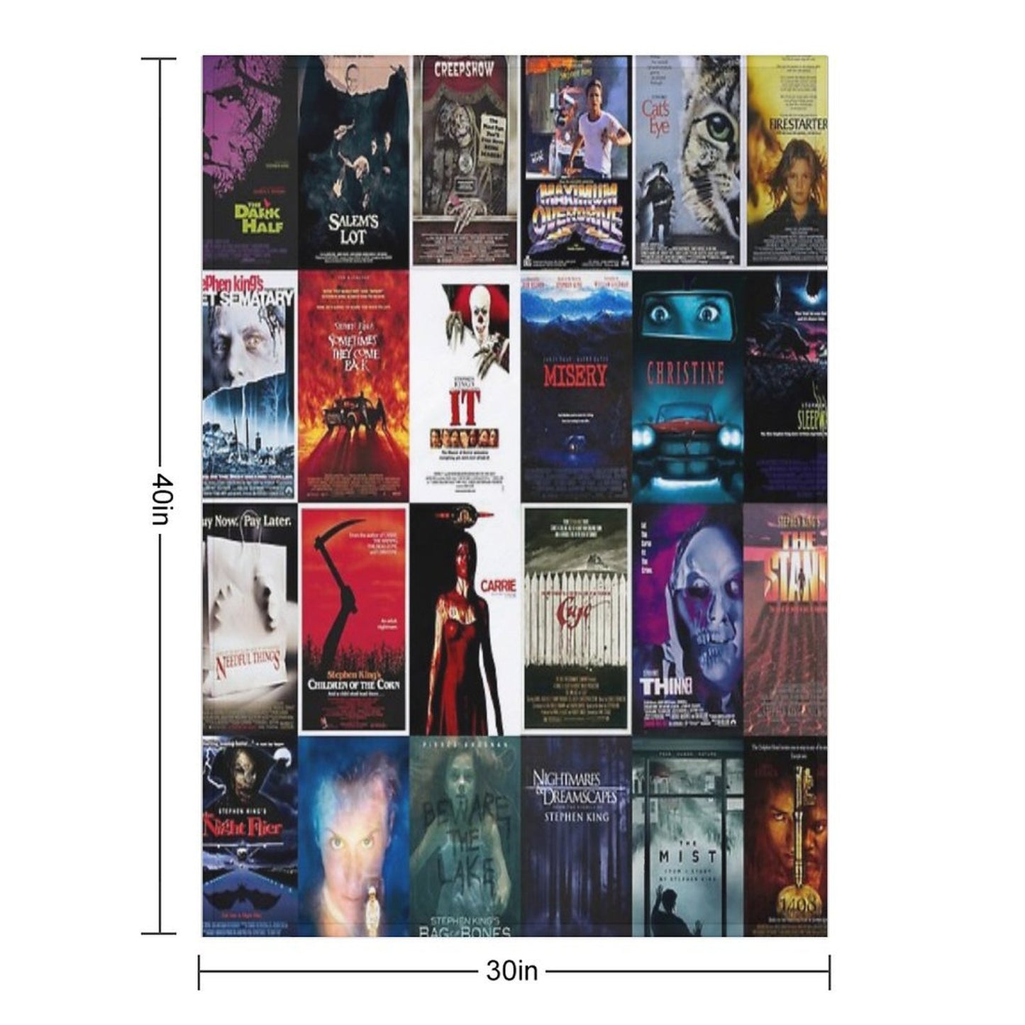 Stephen King Movie Posters Collection Eco-conscious Throw Blanket