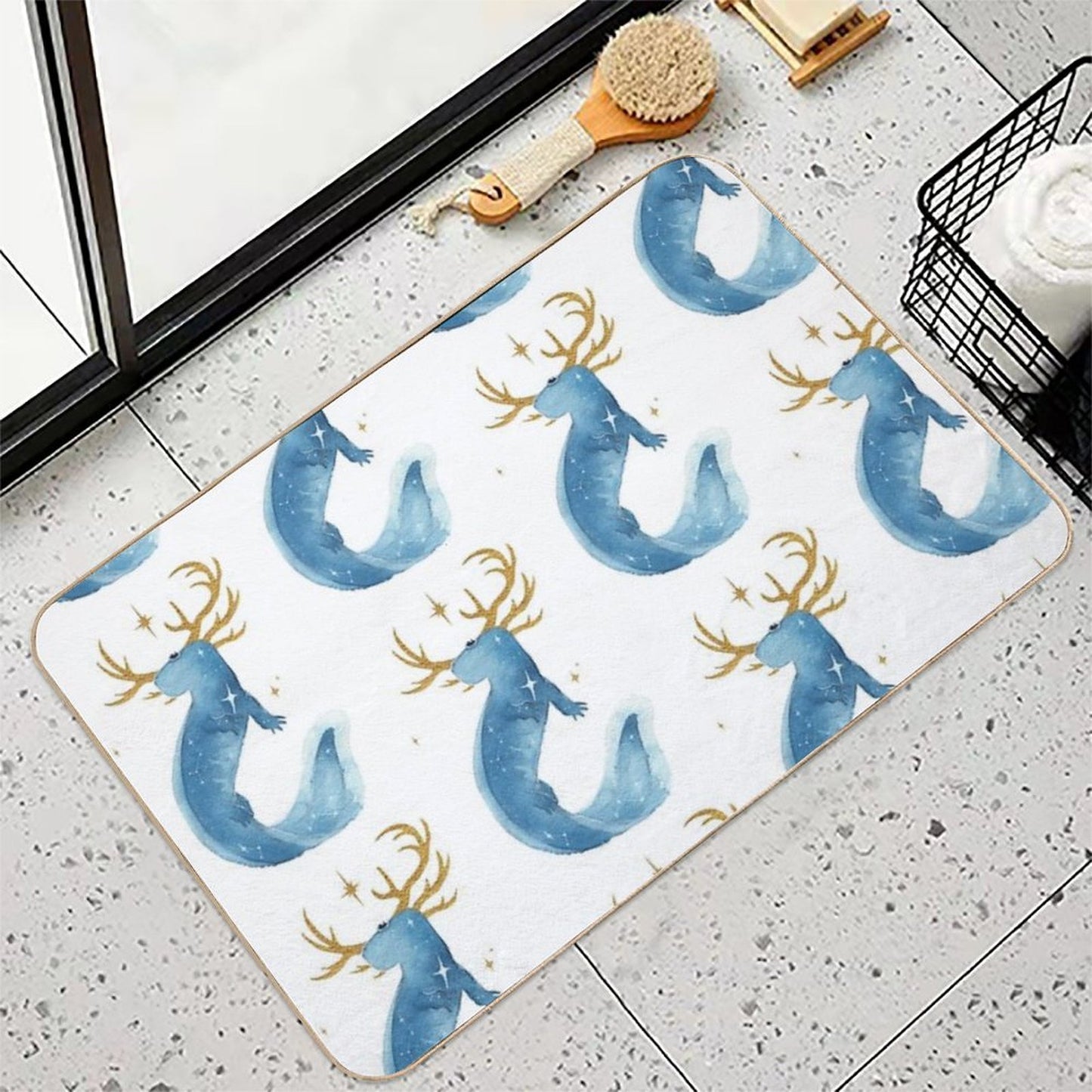 Horned Galaxy Golden Axolotl Dirt-Trapping Bath Mat