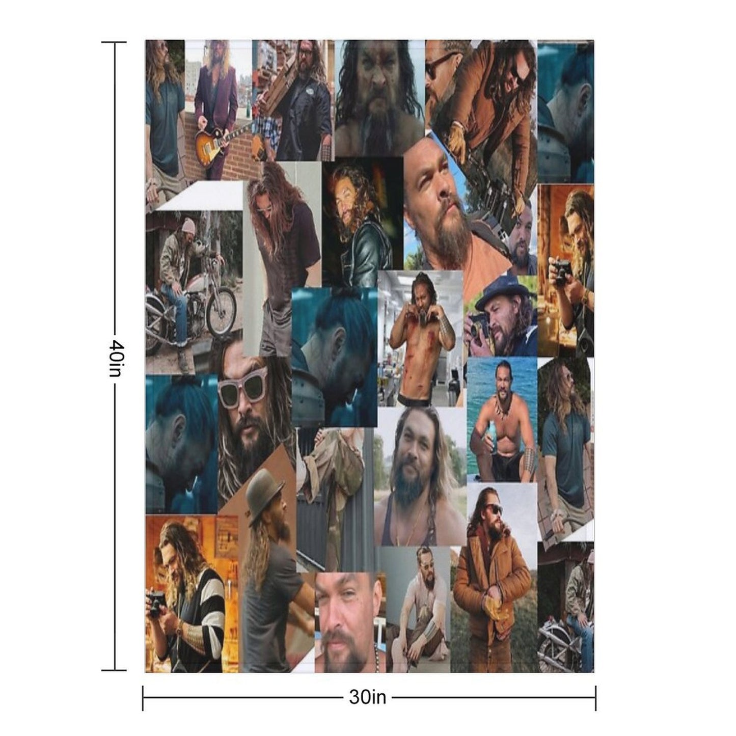 Jason Momoa Photo Collage Travel-friendly Throw Blanket