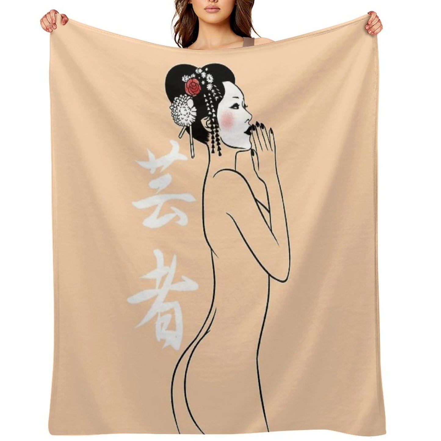 Geisha Nude Lightweight Throw Blanket