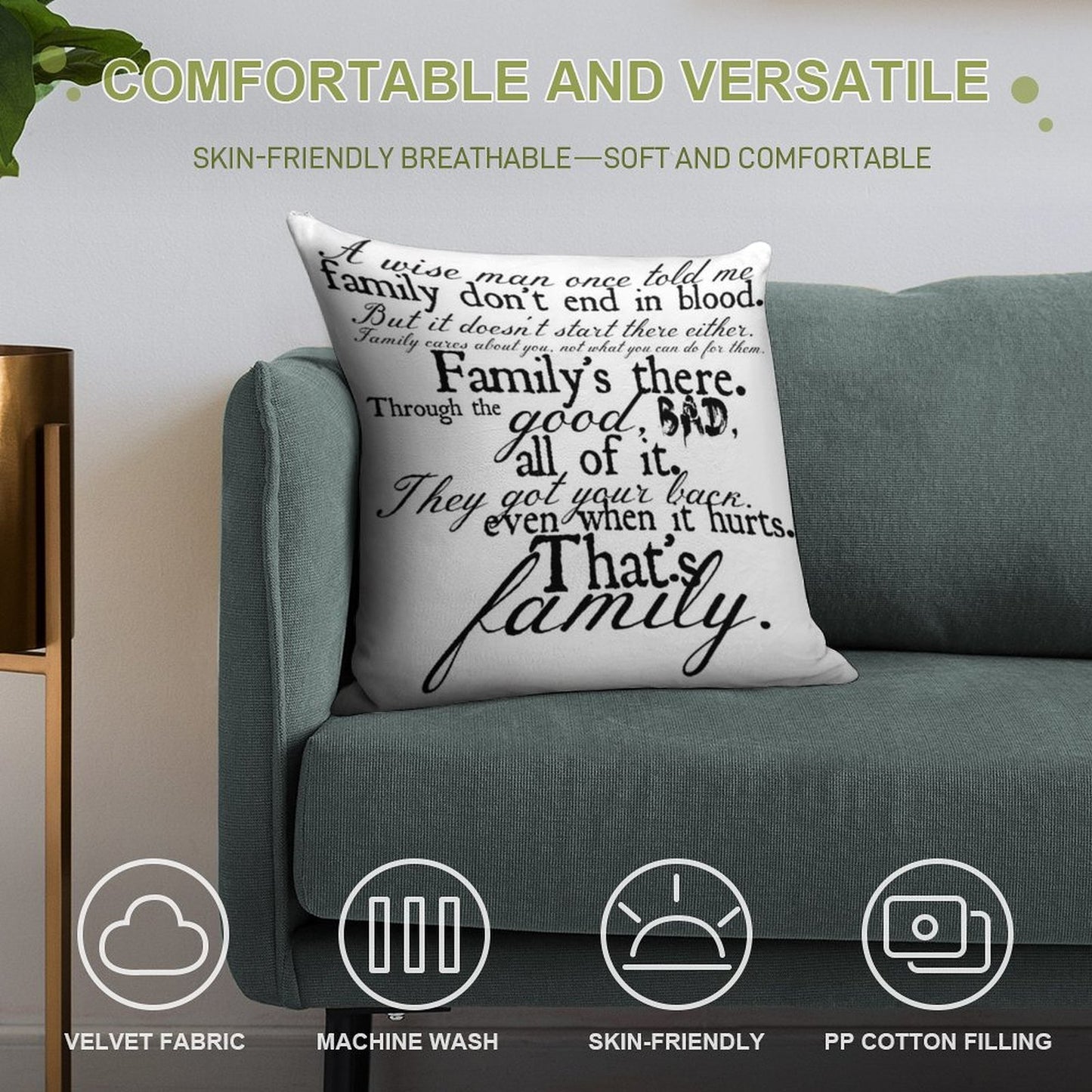 Family Don't End in Blood Soft Warmth Comfort Throw Pillow