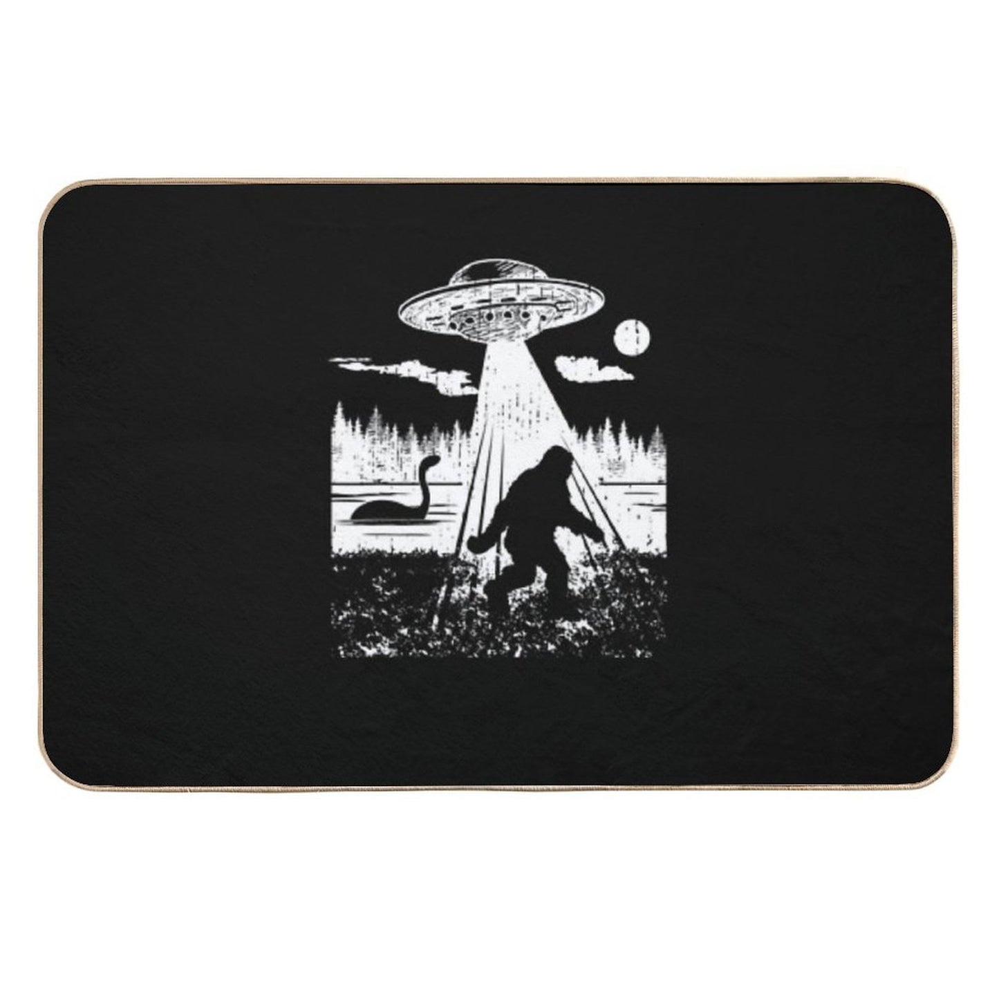 Trend Bigfoot Ufo Abduction Sasquatch Aliens Cryptozoology Pet-Safe Bath Mat