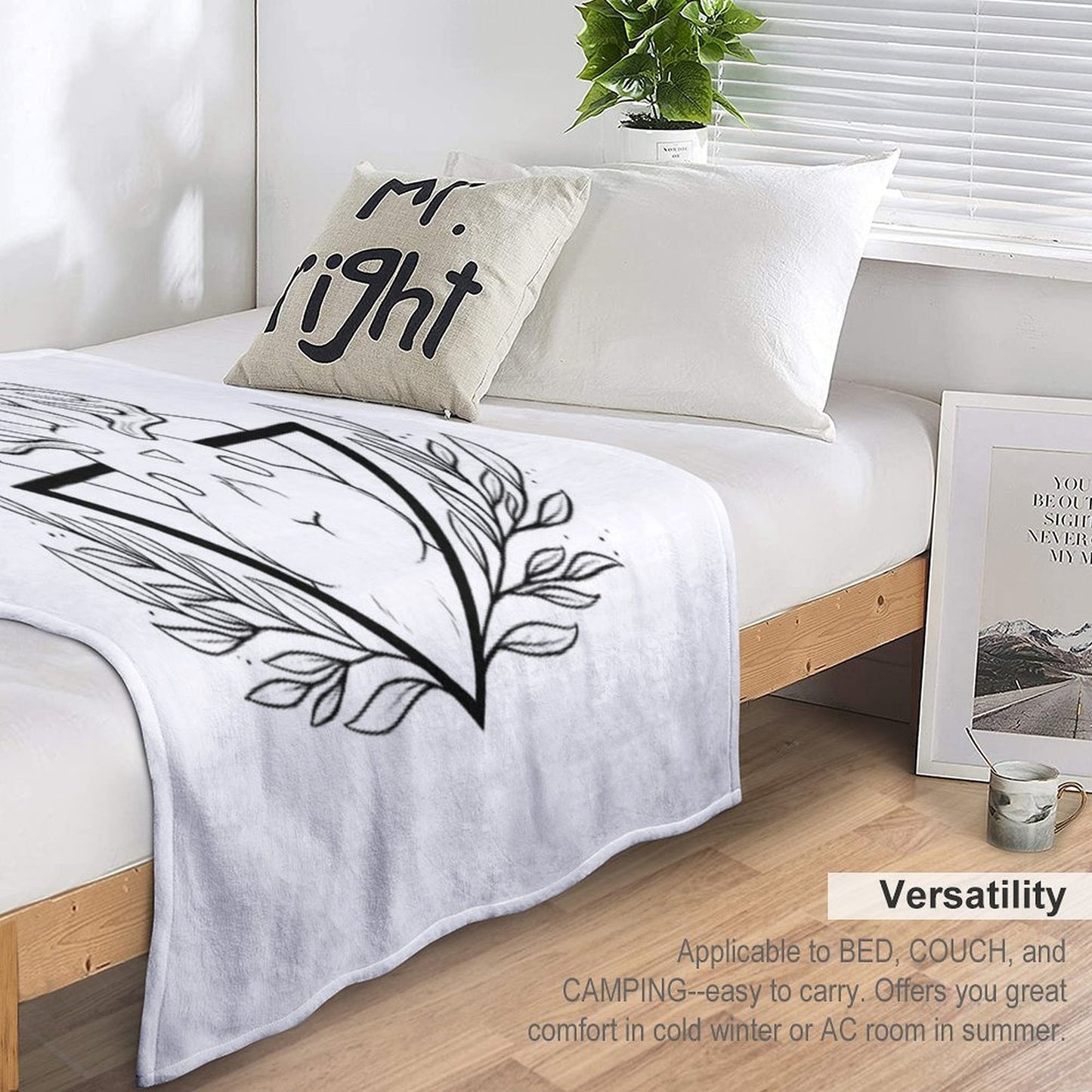 Lunar Rabbit Jackalope Nikury Easy Care Throw Blanket