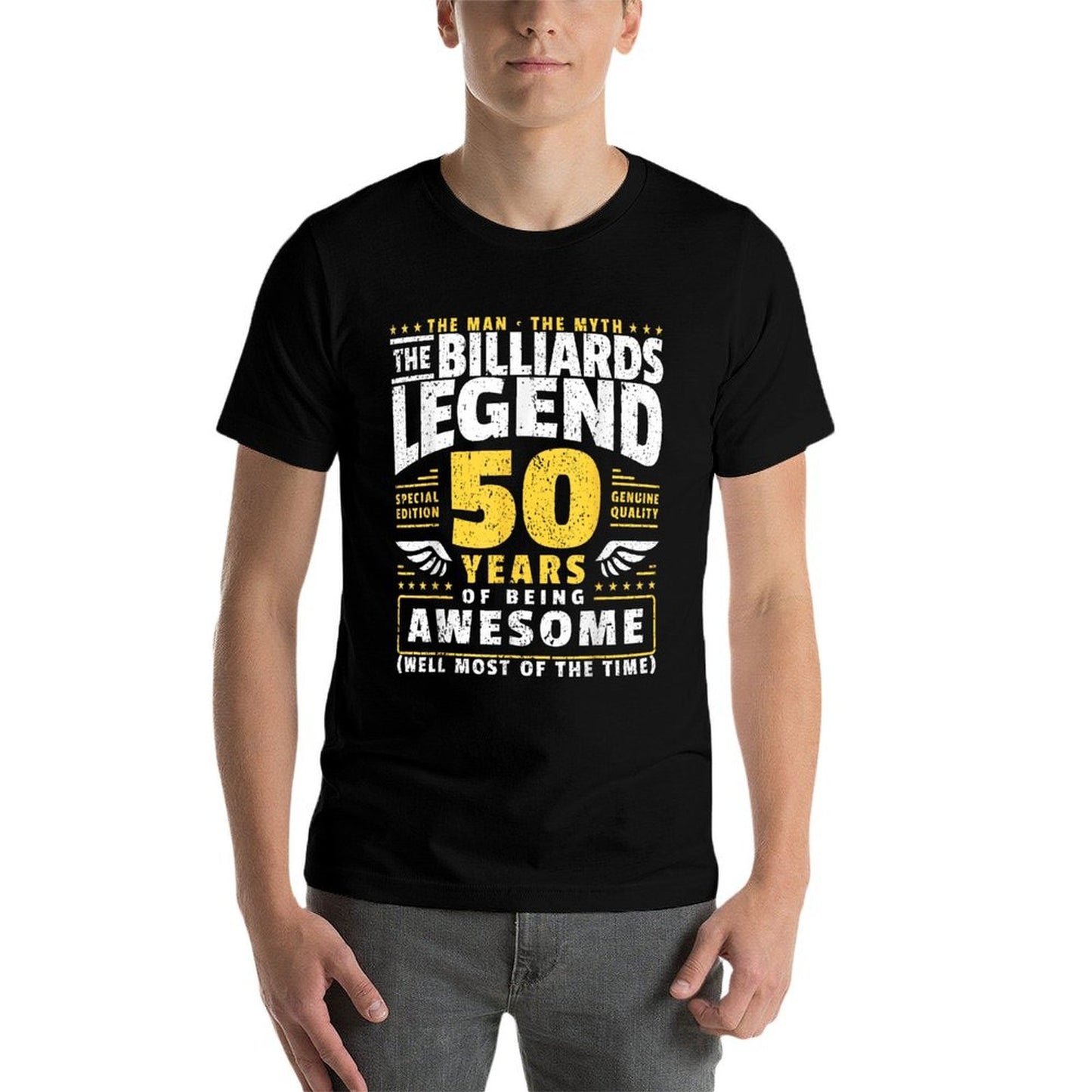 50th Birthday Billiards Player 50 Years Old Billiards Player Heathered Texture T-Shirt