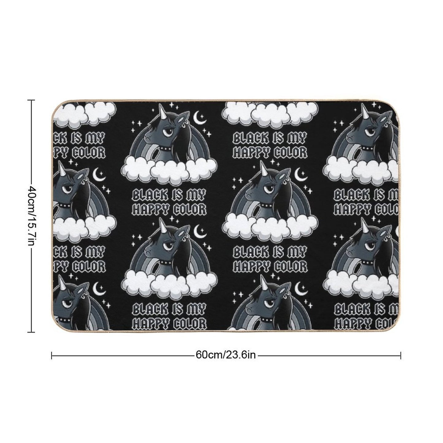 Black Unicorn Odorless Bath Mat