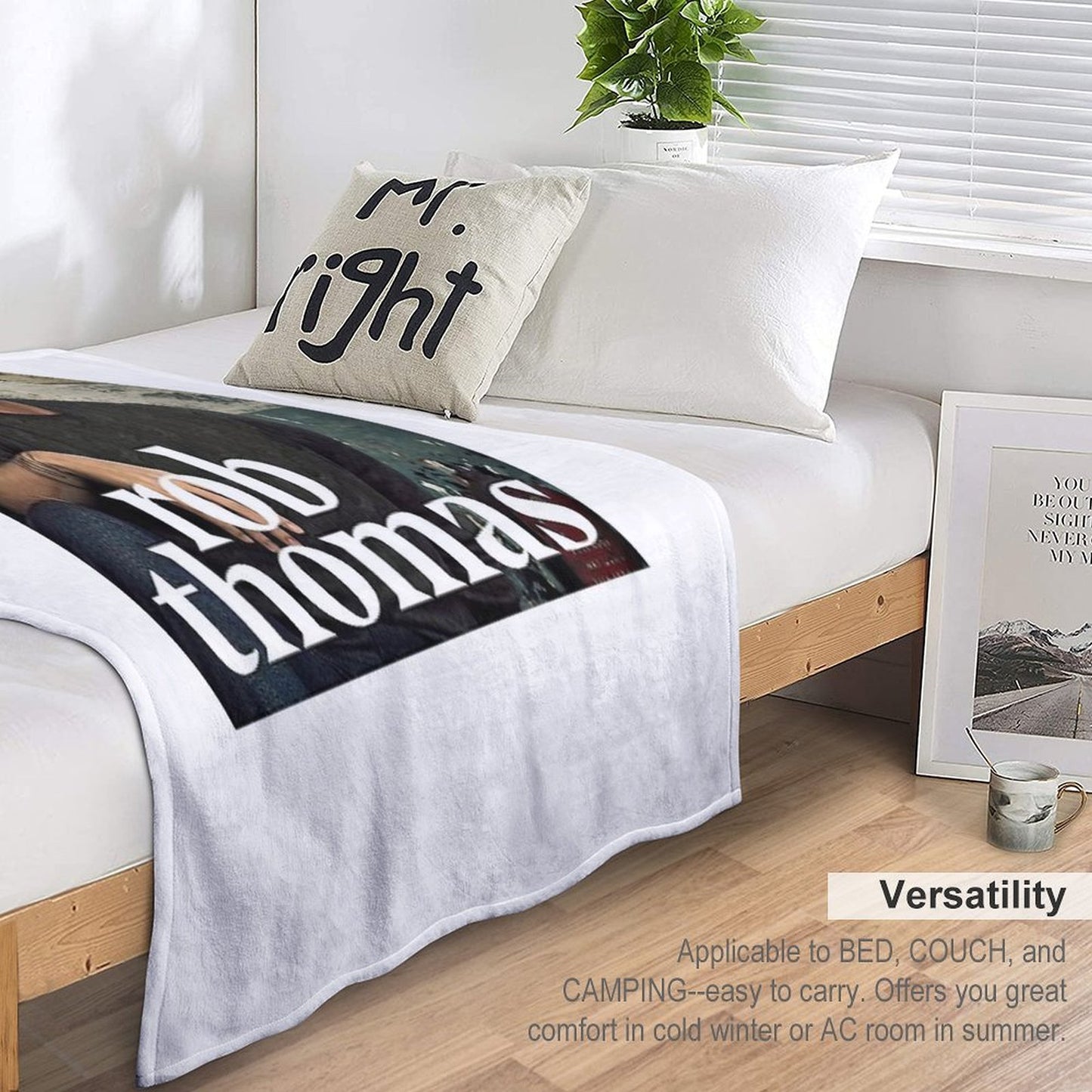 Rob Thomas Singer Music Band Sustainable Throw Blanket