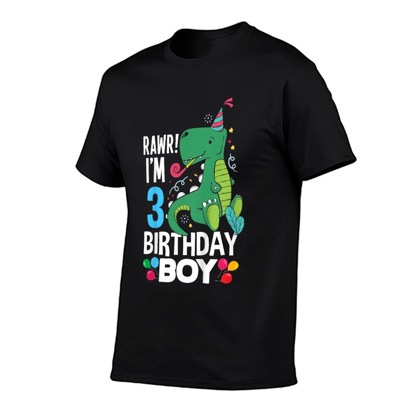 Kids 3rd Birthday Boys 3 Year Old Birthday Boy T Rex Dinosaur  Wrinkle-resistant T-Shirt
