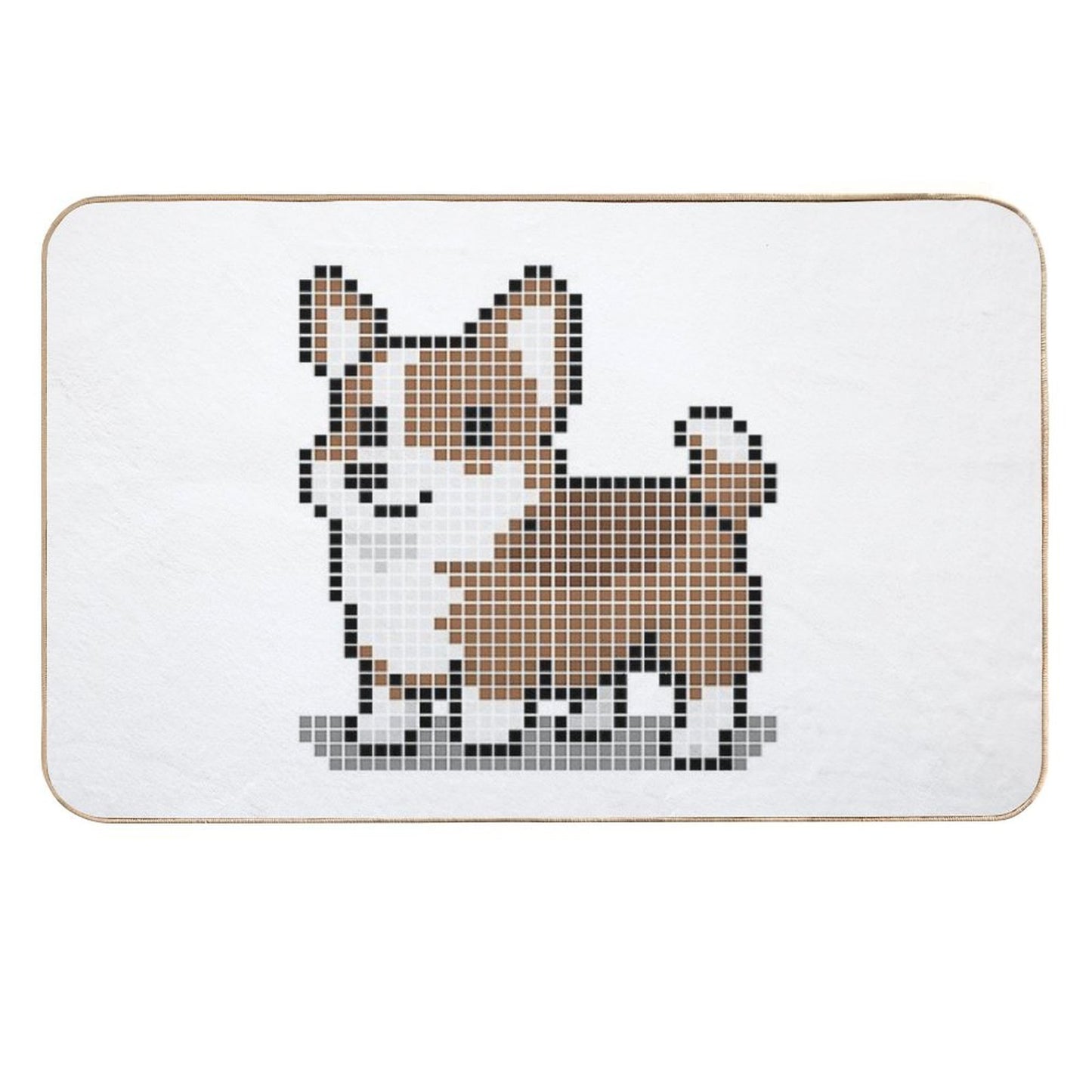 Pixeled Red Sable Corgi Versatile Bath Mat