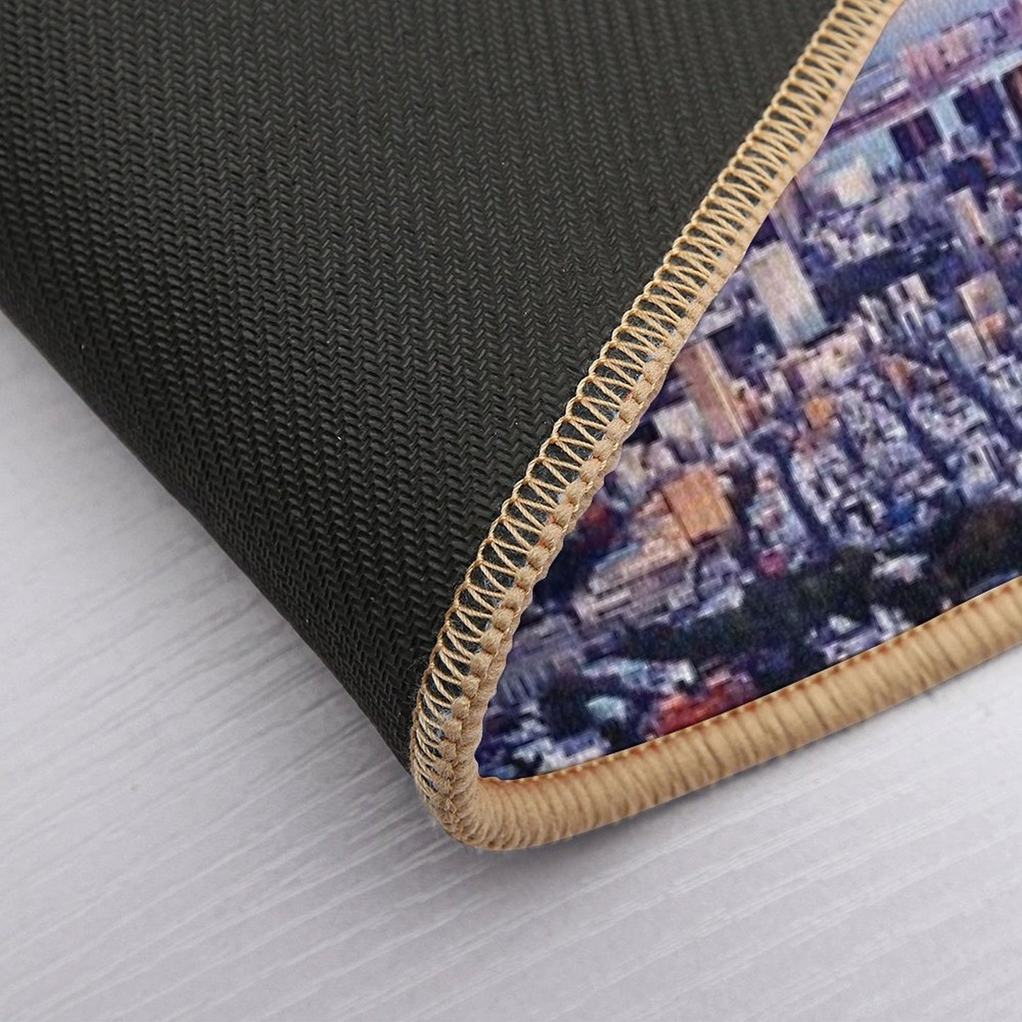 Tokyo Tower in Beautiful Aerial Scenery Tokyo City Under Vast Blue Sky Art Photo Print Stain-Proof Bath Mat