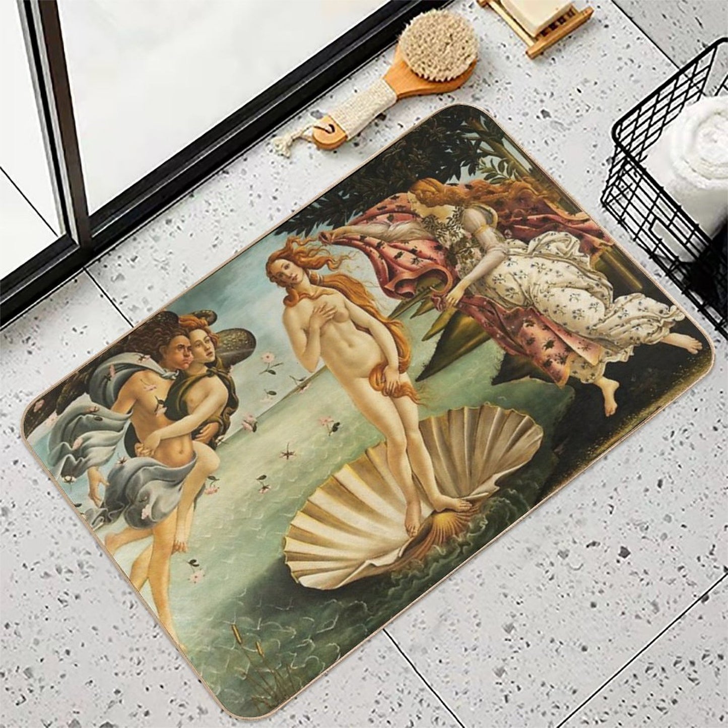 The Birth of Venus by Botticelli Fade-Resistant Bath Mat