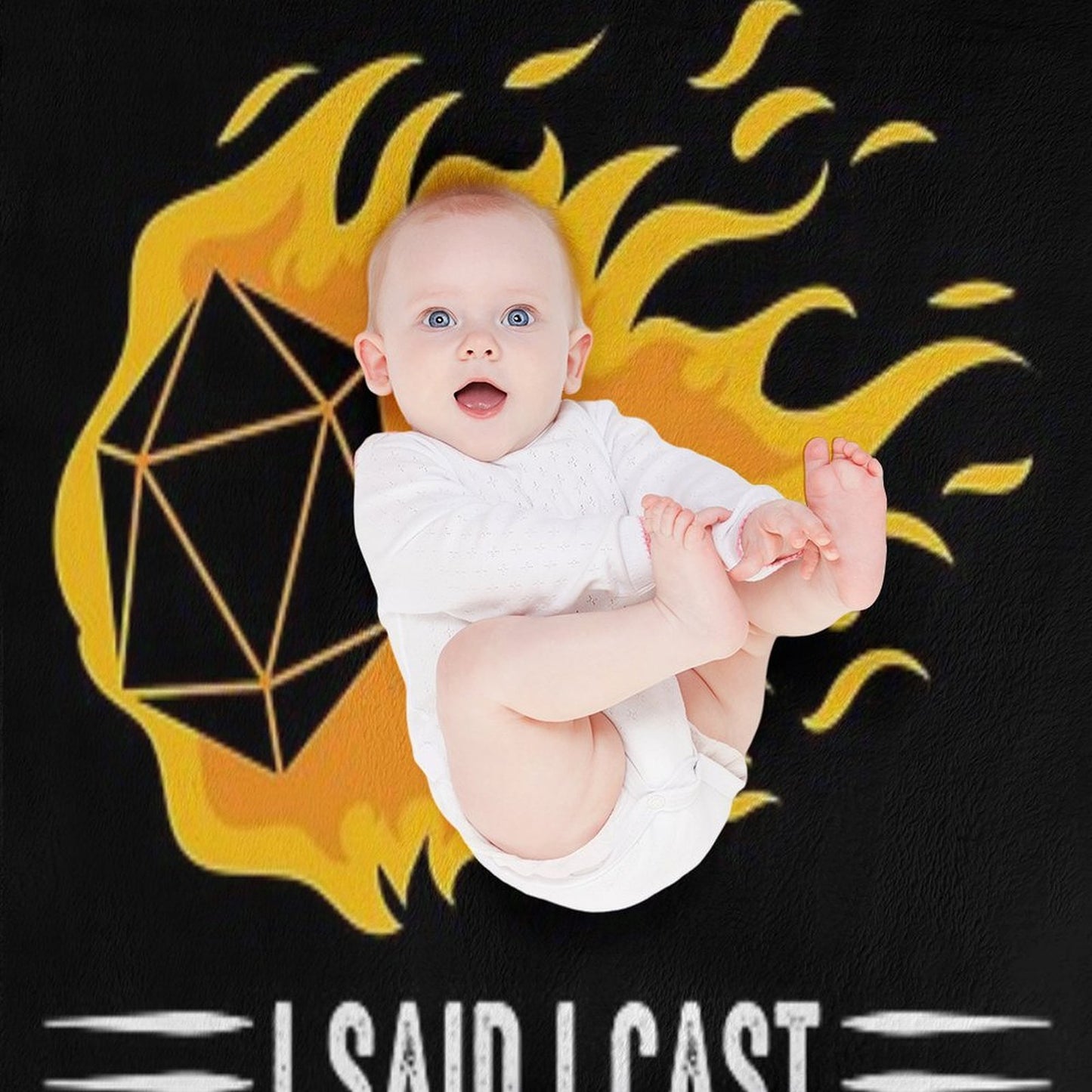 I Cast Fireball Wizard Sorcerer DM Gift TTRPG Sustainable Throw Blanket