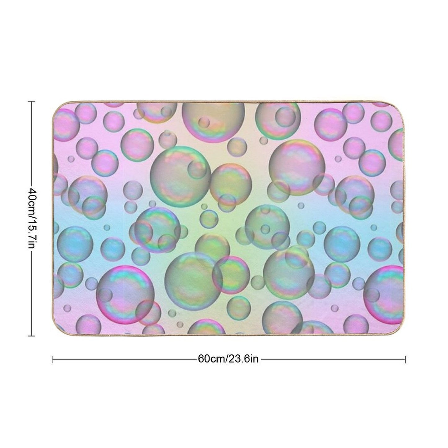 Iridescent Soap Bubbles Variation Colorful Anti-Trip Bath Mat