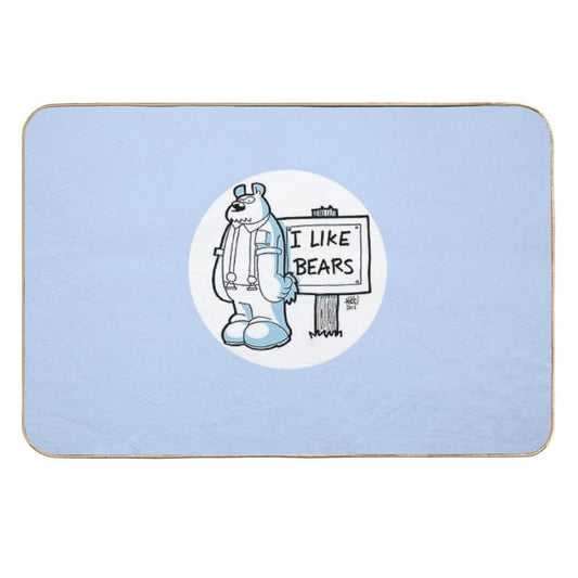 I Like Bears - White  Dirt-Trapping Bath Mat