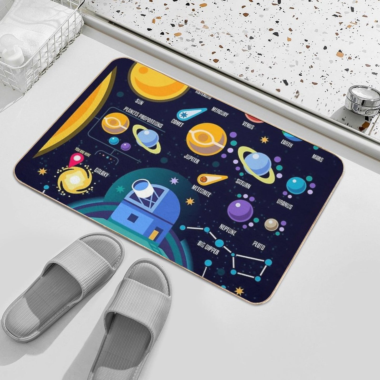 Space Universe Solar Big Bang Toxin-Free Bath Mat