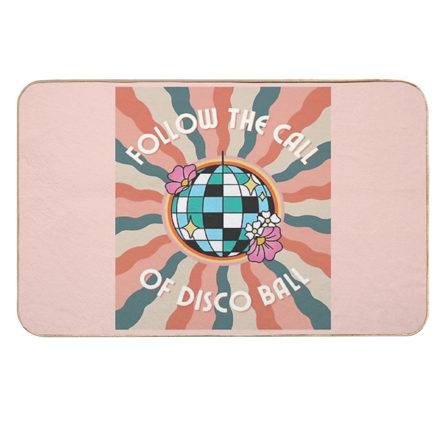 Fallow The Call Of Disco Ball For Retro Disco Lovers And 70s Groovy As A Retro Disco Pet-Safe Bath Mat